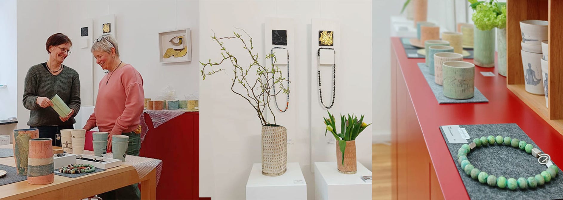 Petra Rink und Susanne Dedden mit ihrer Ausstellung Design trifft Edel Stein & Scherben